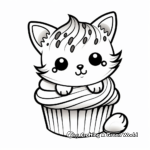 Cute Animal-Themed Cupcake Coloring Pages 3