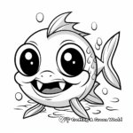 Cute Baby Piranha Coloring Pages 1