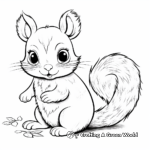 Cute Baby Squirrel Coloring Pages 1