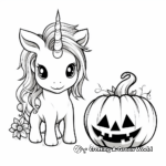 Cute Baby Unicorn Pumpkin Coloring Pages 4