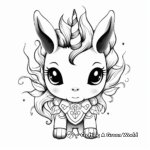 Cute Baby Unicorn with Mask Coloring Sheets 2