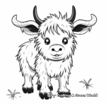 Cute Baby Yak Coloring For Kids 1