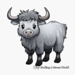 Cute Baby Yak Coloring For Kids 2