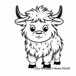 Cute Baby Yak Coloring For Kids 3