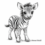 Cute Baby Zebra Coloring Pages for Kids 1