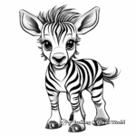 Cute Baby Zebra Coloring Pages for Kids 3