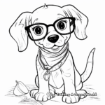 Cute Beagle with Bandana Coloring Pages 1
