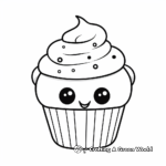 Cute Birthday Cupcake Coloring Pages 1