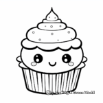 Cute Birthday Cupcake Coloring Pages 3