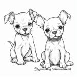 Cute Boston Terrier Puppies Coloring Pages 1