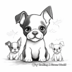 Cute Boston Terrier Puppies Coloring Pages 2