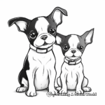 Cute Boston Terrier Puppies Coloring Pages 3
