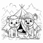 Cute Camping Animal Friends Coloring Pages 1