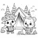 Cute Camping Animal Friends Coloring Pages 2