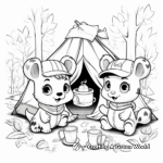 Cute Camping Animal Friends Coloring Pages 3