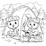 Cute Camping Animal Friends Coloring Pages 4