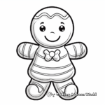 Cute Candy Cane and Gingerbread Man Coloring Pages 2