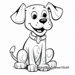 Cute Cartoon Dog Bone Coloring Pages 1