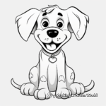 Cute Cartoon Dog Bone Coloring Pages 2