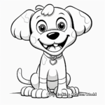 Cute Cartoon Dog Bone Coloring Pages 3