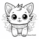Cute Cartoon Flying Cat Coloring Pages 1