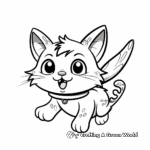 Cute Cartoon Flying Cat Coloring Pages 2