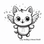 Cute Cartoon Flying Cat Coloring Pages 4