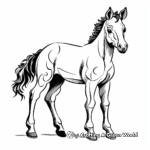Cute Cartoon Foal Coloring Pages for Kids 1