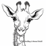 Cute Cartoon Giraffe Head Coloring Pages 1