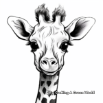 Cute Cartoon Giraffe Head Coloring Pages 4