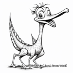 Cute Cartoon Quetzalcoatlus Coloring Pages for Kids 2