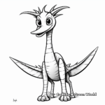 Cute Cartoon Quetzalcoatlus Coloring Pages for Kids 3