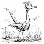 Cute Cartoon Quetzalcoatlus Coloring Pages for Kids 4