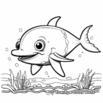 Cute Cartoon Style Whale Coloring Pages 1