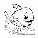 Cute Cartoon Style Whale Coloring Pages 2