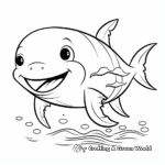 Cute Cartoon Style Whale Coloring Pages 4