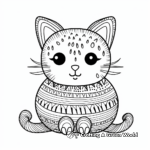 Cute Cat and Yarn Ball Coloring Pages 4