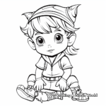 Cute Christmas Elf Coloring Pages 2
