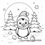 Cute Christmas Penguin Coloring Pages 1