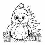 Cute Christmas Penguin Coloring Pages 2
