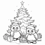 Cute Christmas Penguins Coloring Pages for Adults 2