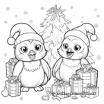 Cute Christmas Penguins Coloring Pages for Adults 4