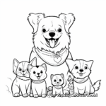 Cute Corgis with Friends: Corgi and Cat Coloring Pages 1