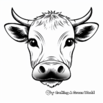 Cute Cow Face Coloring Pages for Kids 2