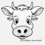 Cute Cow Face Coloring Pages for Kids 4