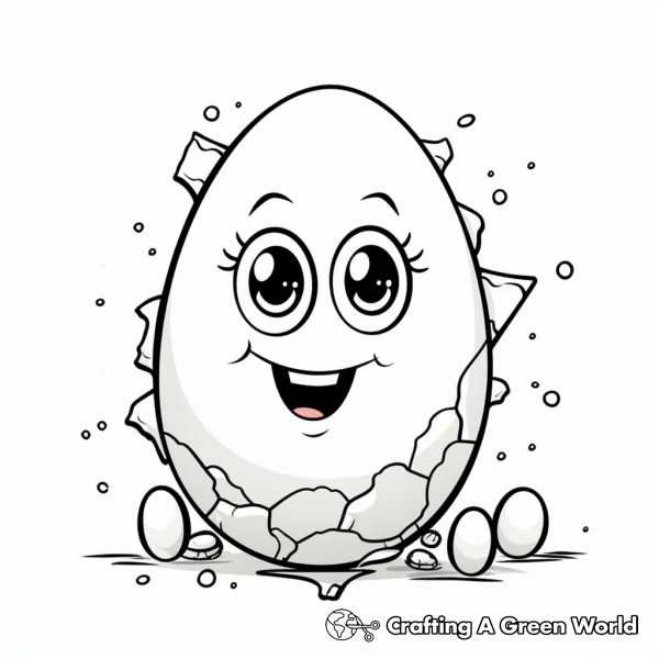 Cracked Egg Coloring Pages - Free &amp; Printable!