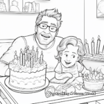 Cute Dad's Birthday Party Scene Coloring Pages 3