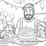 Cute Dad's Birthday Party Scene Coloring Pages 4