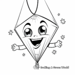 Cute Diamond Kite Coloring Pages for Kids 2