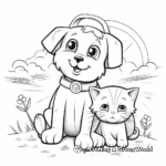 Cute Dog and Cat Friendship Coloring Pages 1